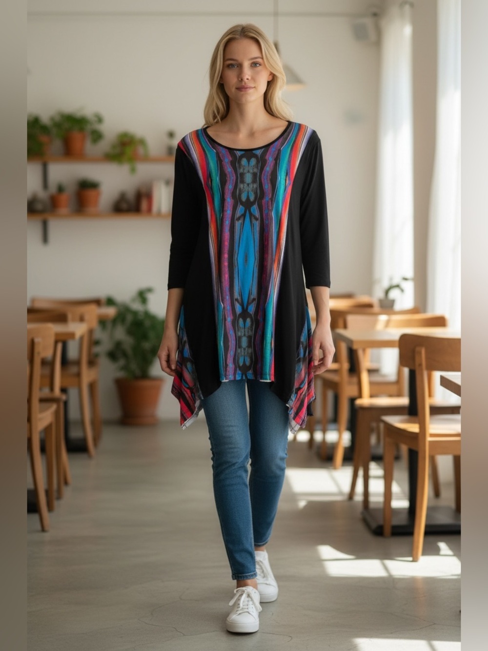 CACTUS Light Weight, Colorful Tunic, Size M, Butlooks Great On A L Also, EUC